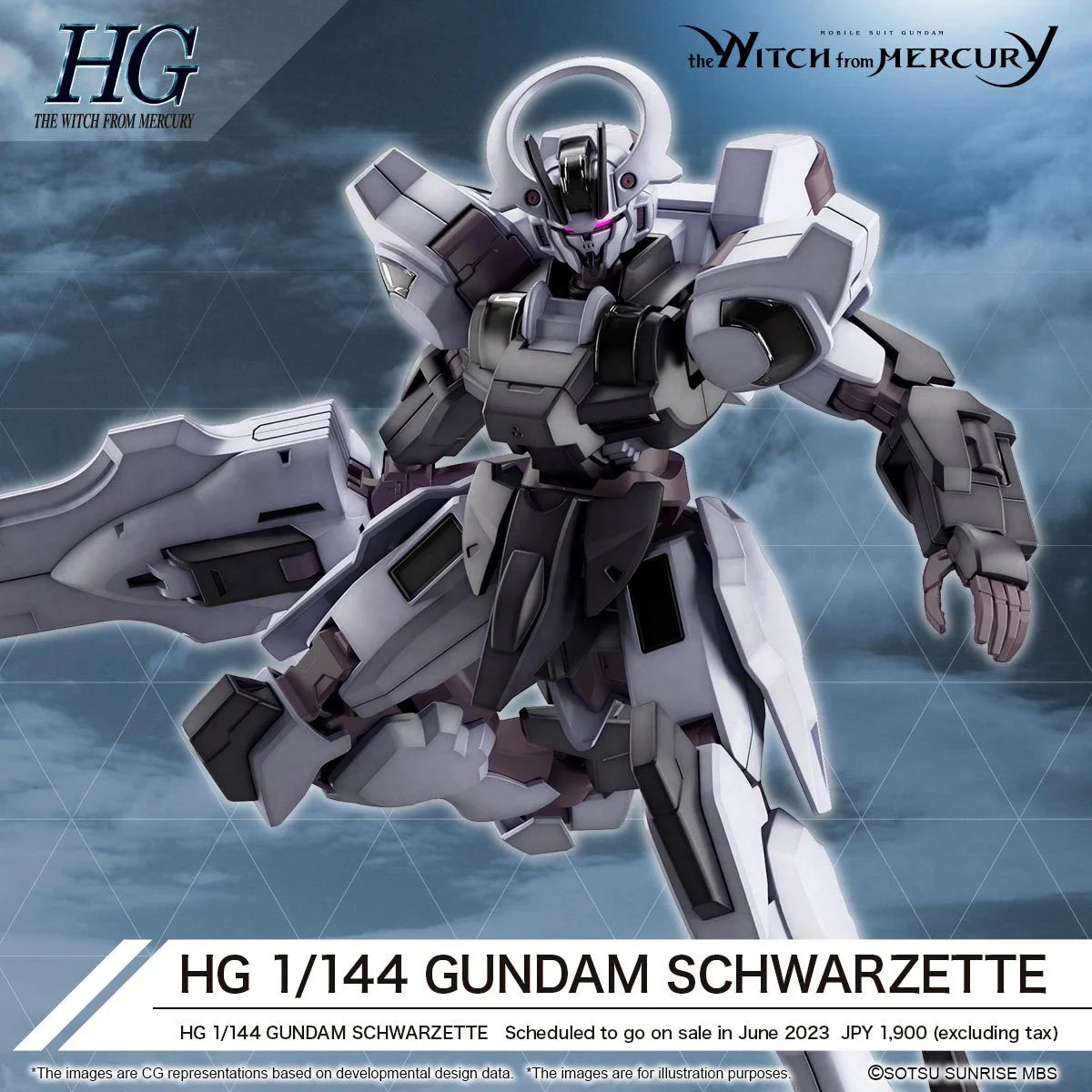 Bandai HG Mobile Suit Gundam: The Witch from Mercury Gundam Schwarzette High Grade 1:144 Scale Model Kit