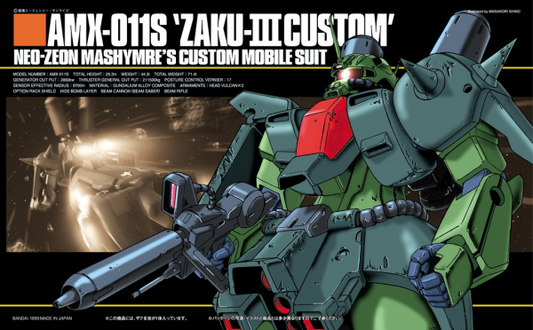 BANDAI Hobby HGUC 1/144 #03 Zaku 3 Custom