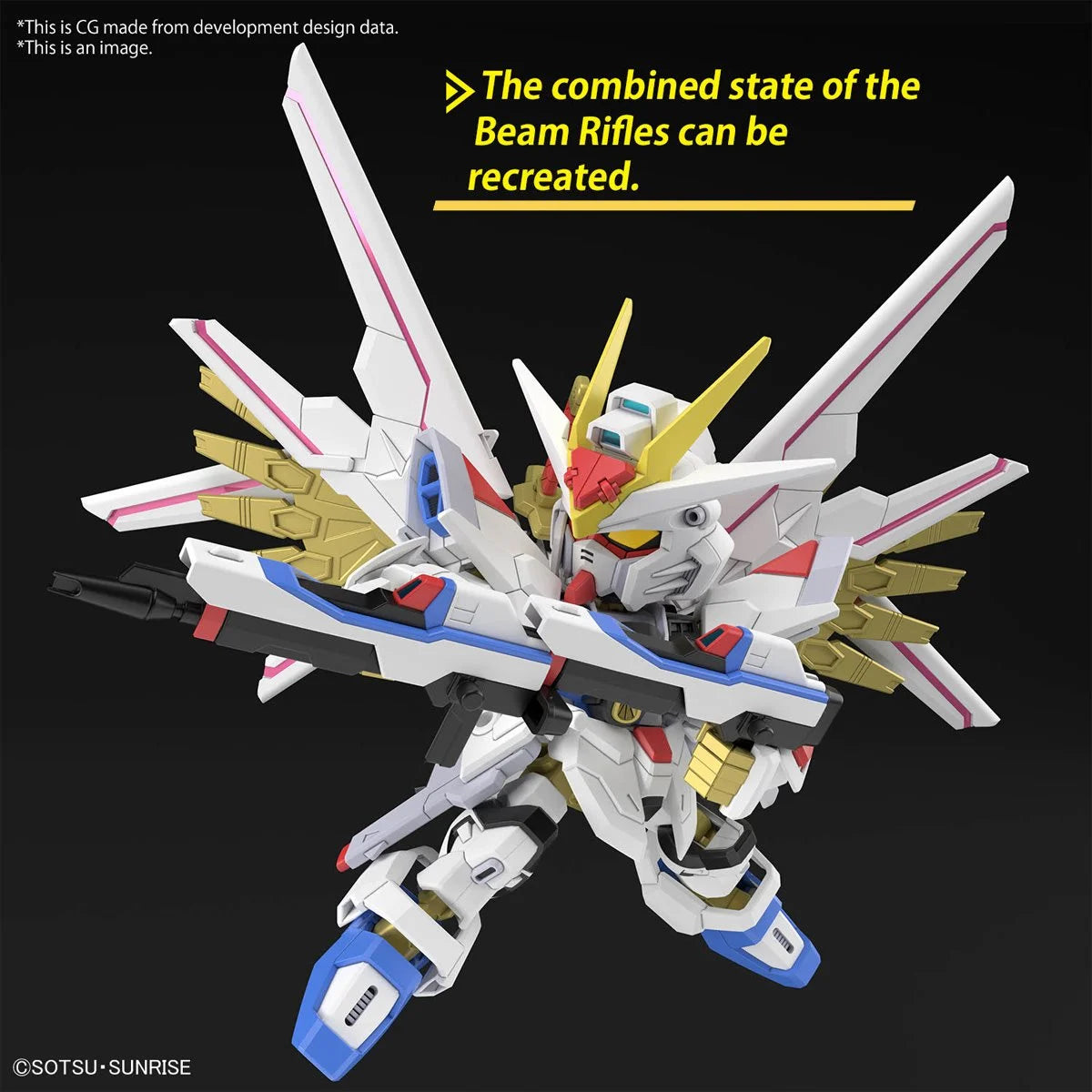 Bandai Mobile Suit Gundam Seed Freedom Mighty Strike Freedom Gundam SD Gundam Cross Silhouette Model Kit