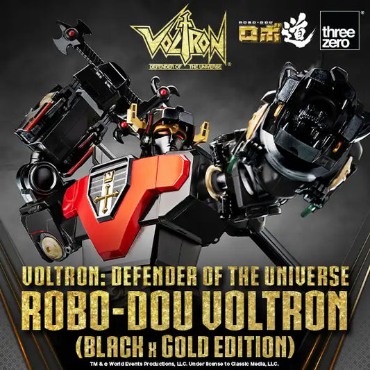 Threezero Voltron: Defender of the Universe ROBO-DOU Voltron (Black x Gold Edition) ETA OCT 2024