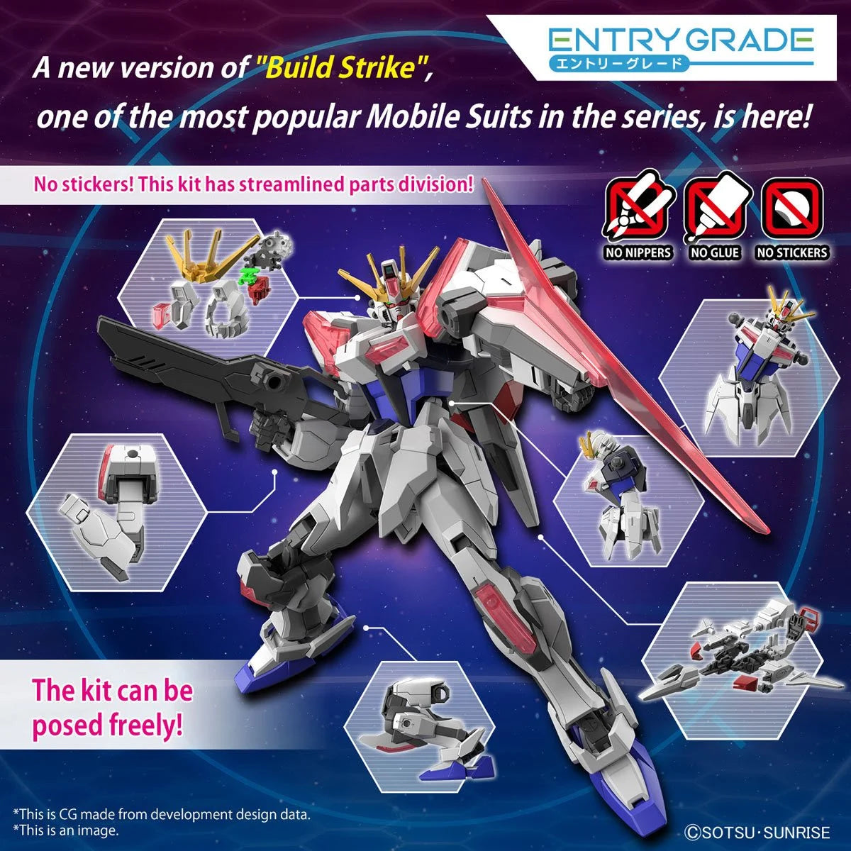 Bandai EG Gundam Build Metaverse Build Strike Exceed Galaxy Entry Grade 1:144 Scale Model Kit