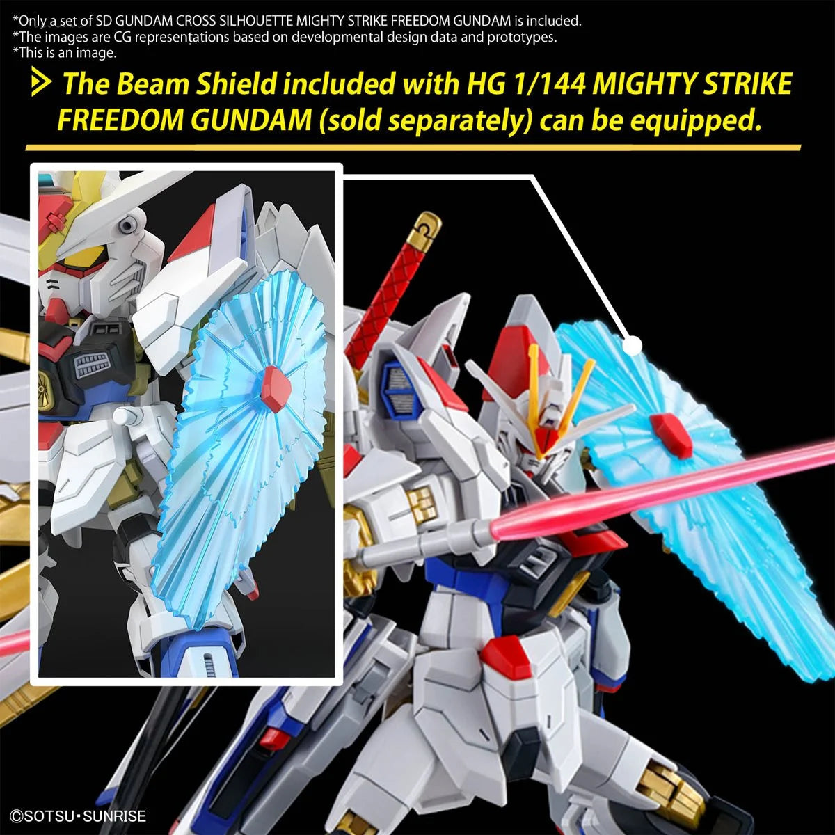 Bandai Mobile Suit Gundam Seed Freedom Mighty Strike Freedom Gundam SD Gundam Cross Silhouette Model Kit